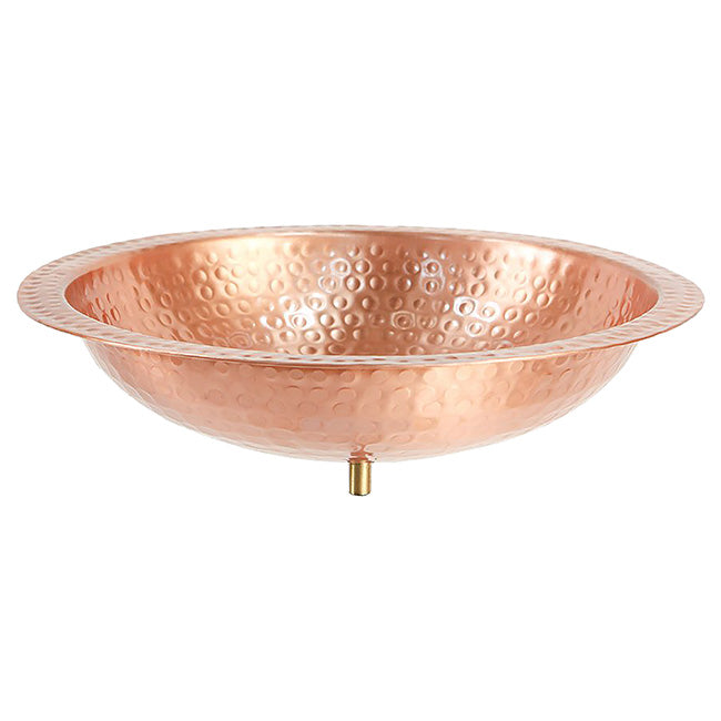 Hammered Copper Bird Bath w/Stake & Solar Fountain Pump