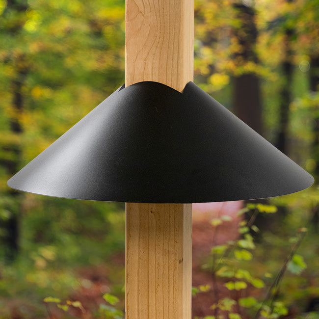 Achla Post Mounted Squirrel Baffles, Black, 18" dia., 2 Pack