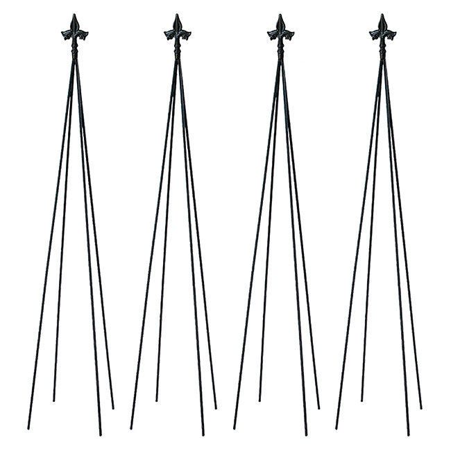 Achla Fleur-De-Lis Topiary Frames, Black, 58", Pack of 4