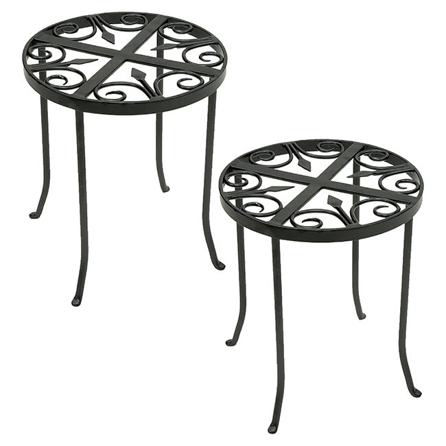 Achla Round Trivet Plant Stands, Gray, 14"H, Pack of 2