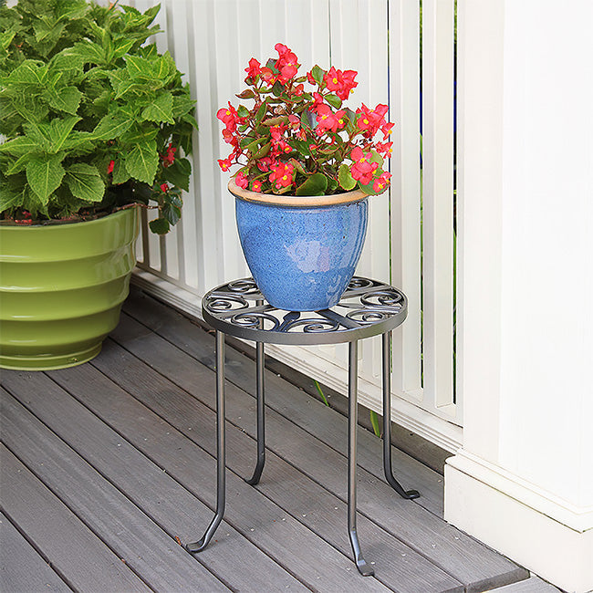 Achla Round Trivet Plant Stands, Gray, 14"H, Pack of 2