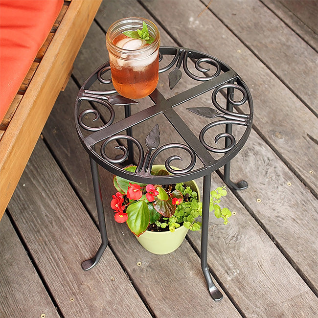 Achla Round Trivet Plant Stands, Gray, 14"H, Pack of 2