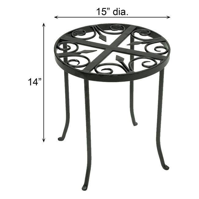 Achla Round Trivet Plant Stands, Gray, 14"H, Pack of 2