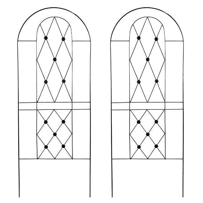 American GardenWorks Button Trellises, Black, 64.5"H, 2 Pack