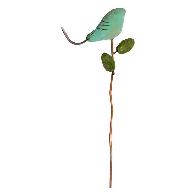 Ancient Graffiti Bird Plant Picks, Teal and Spice