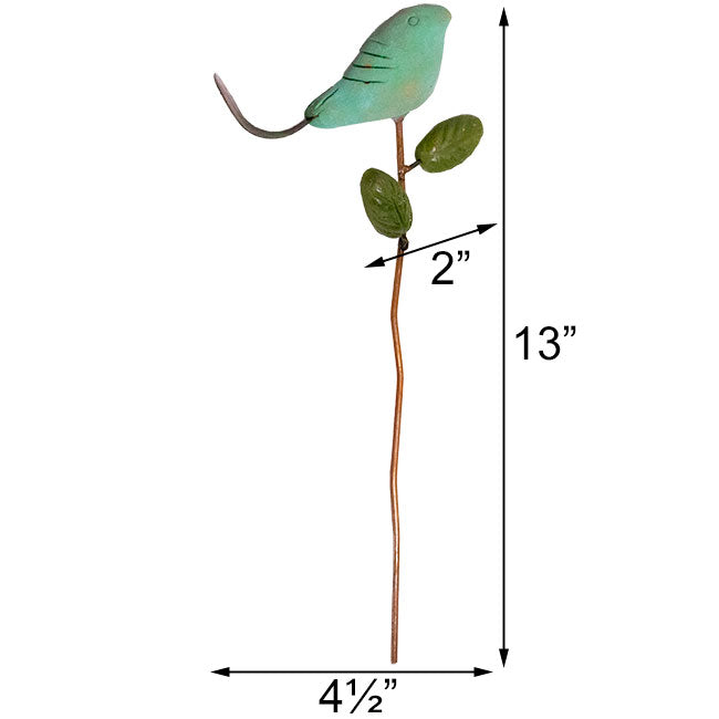 Ancient Graffiti Bird Plant Picks, Teal and Spice