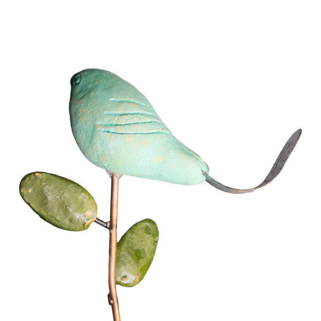 Ancient Graffiti Bird Plant Picks, Teal and Spice