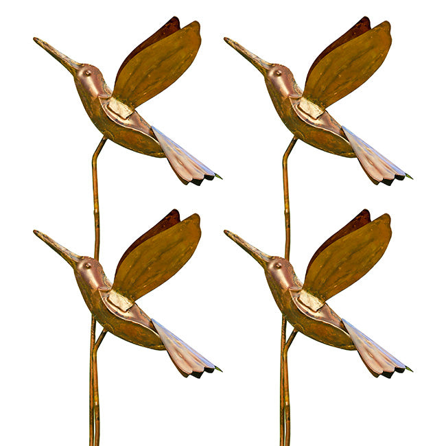 Ancient Graffiti Staked Hummingbird Garden Ornaments, 4 Pk