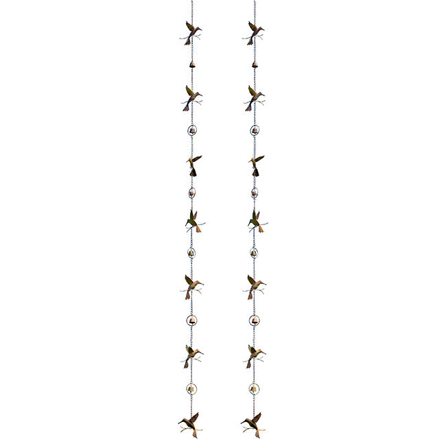 Ancient Graffiti Hummingbird & Bell Rain Chains, Pack of 2