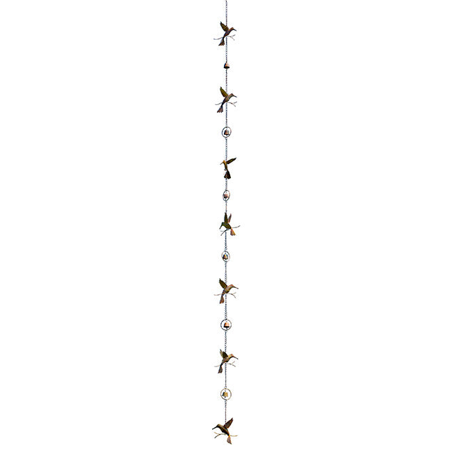 Ancient Graffiti Hummingbird & Bell Rain Chains, Pack of 2