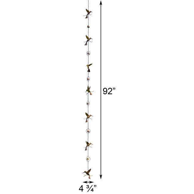 Ancient Graffiti Hummingbird & Bell Rain Chains, Pack of 2