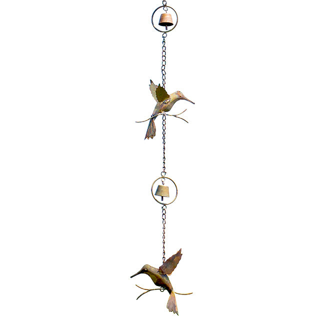 Ancient Graffiti Hummingbird & Bell Rain Chains, Pack of 2