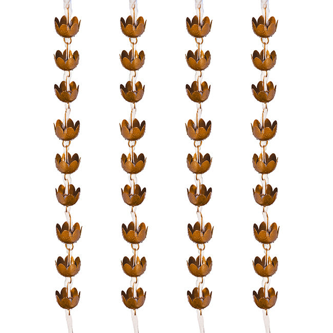 Ancient Graffiti Lily Rain Chains, Browned Copper, Pack of 4