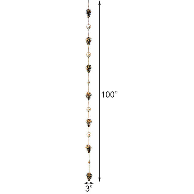 Ancient Graffiti Pine Cones and Bells Rain Chains, Pack of 2