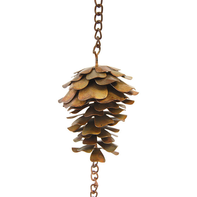 Ancient Graffiti Pine Cones and Bells Rain Chains, Pack of 2