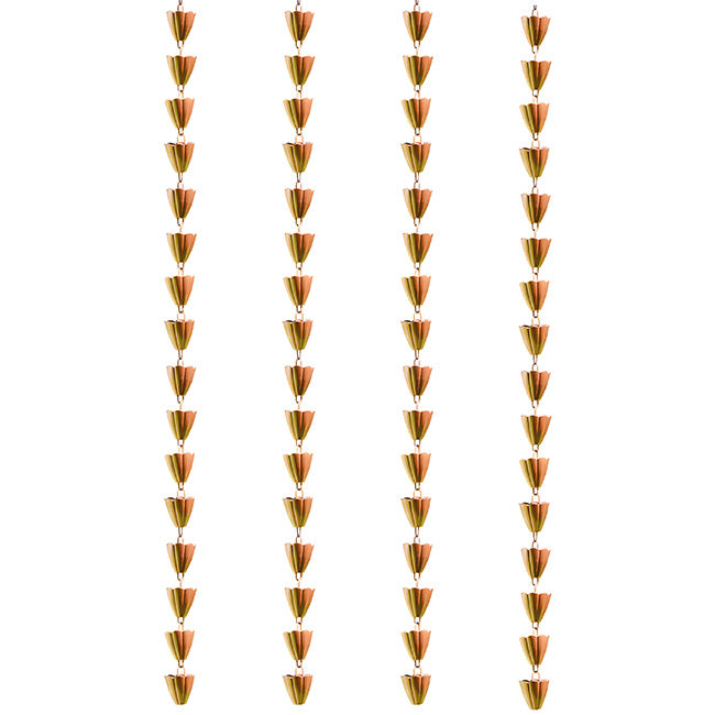 Ancient Graffiti Scalloped Rain Chains, Brown Copper, 4 Pack