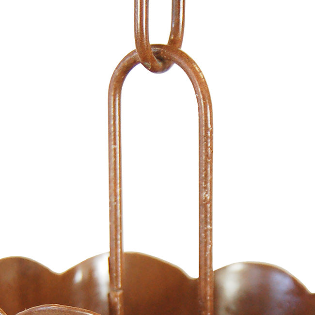 Ancient Graffiti Scalloped Rain Chains, Brown Copper, 4 Pack