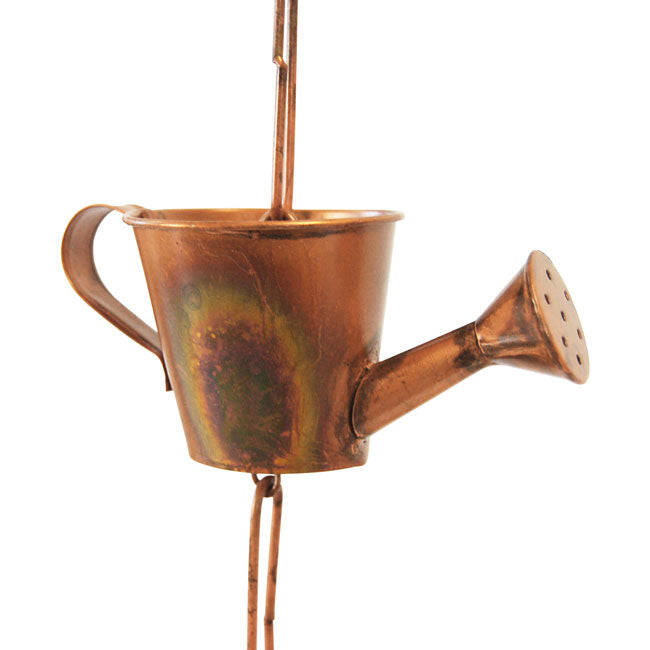 Ancient Graffiti Watering Can Rain Chains, Copper, Pack of 2