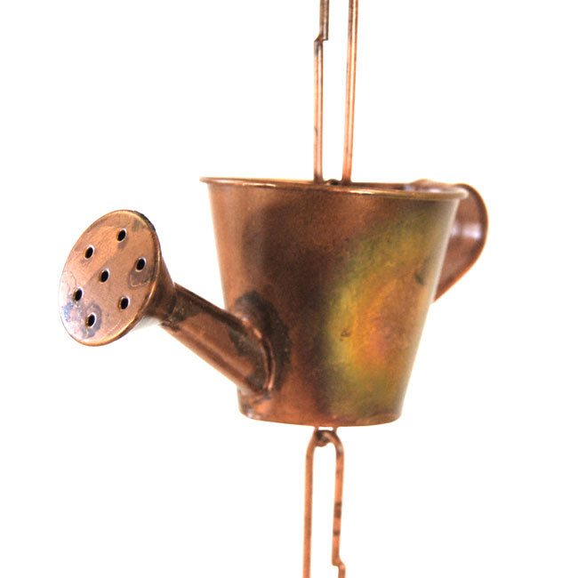 Ancient Graffiti Watering Can Rain Chains, Copper, Pack of 2