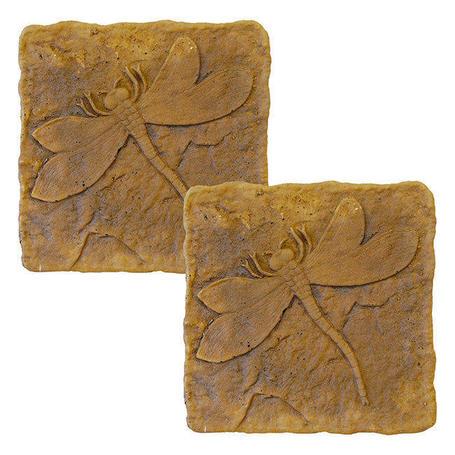 Athens Dragonfly Stepping Stones, Autumn Wheat, Pack of 2