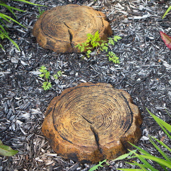 Athens Small Log Stepping Stones, Espresso, Pack of 2
