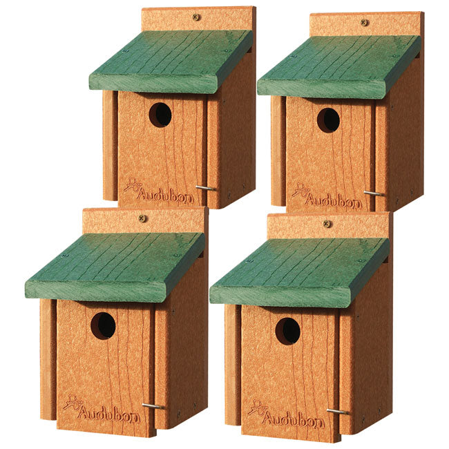 Audubon Recycled Plastic Wren Houses, Pack of 4