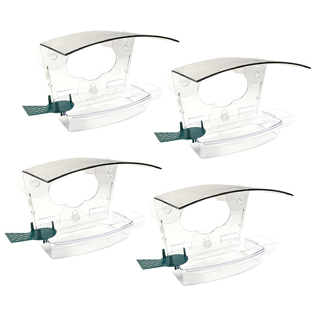 Audubon Mixed Treat Window Bird Feeders, Pack of 4