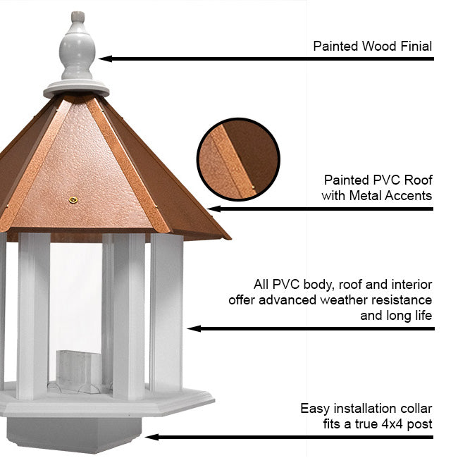 Deluxe Azalea Bird Feeder & Decorative Mounting Post Package
