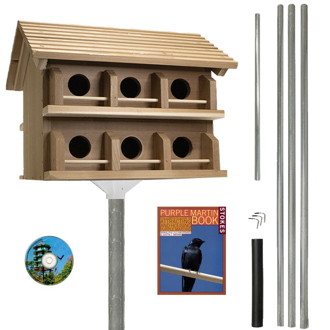 Heath Cedar Round Entry Purple Martin House Package