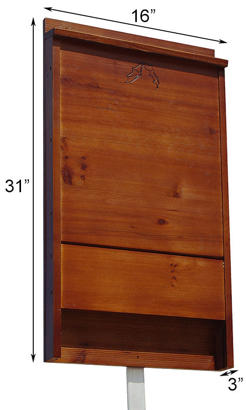 BestNest Premium Stained Bat House Kit with Pole, 100 bats