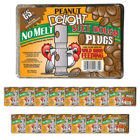 C&S Peanut Delight No Melt Suet Plugs, 16 4-packs