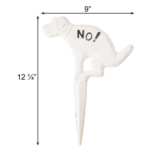 Esschert Design Cast Iron "NO!" Pooping Yard Sign, Wht, 3 Pk