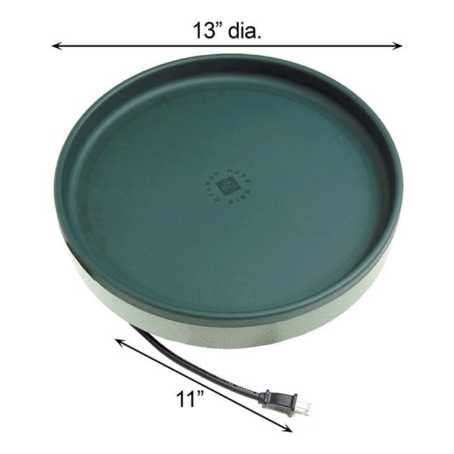 3-IN-1 Heated Bird Bath w/Cord Connector & Cleaner, Green