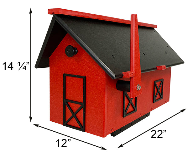 Amish Made Recycled Plastic Mailbox, Black and Red