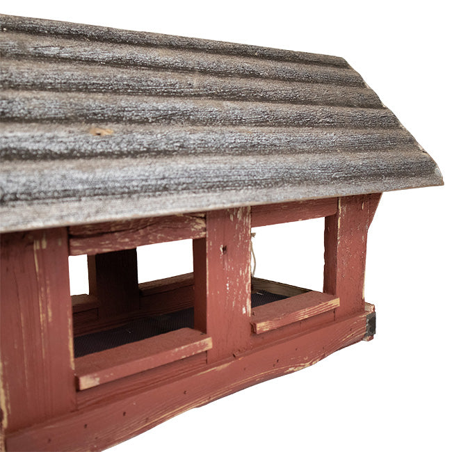 Bird In Hand Amish Made Covered Bridge Bird Feeder, Red