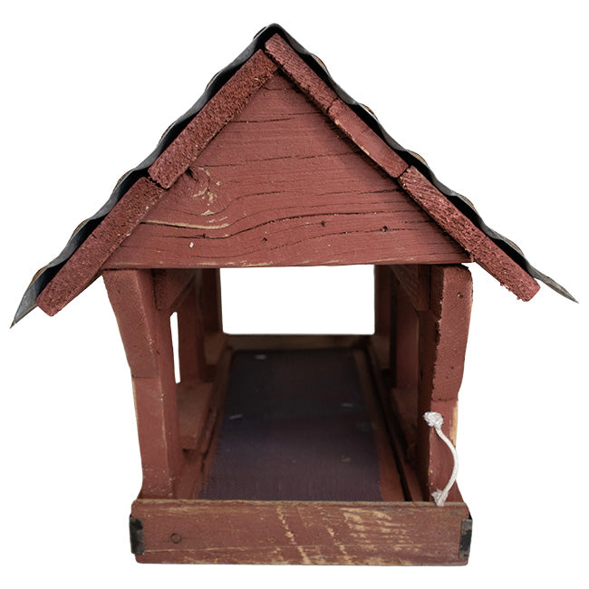 Bird In Hand Amish Made Covered Bridge Bird Feeder, Red