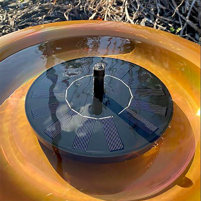 Steel Bird Bath, Stand, and Solar Powered Fountain Kit