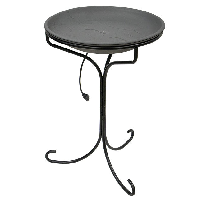 Wild Bird Lover's Heated Bird Bath w/Stand & Solar Fountain