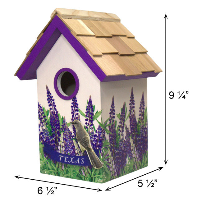 Home Bazaar Bird Cottage for Texas, Mockingbird & Bluebonnet