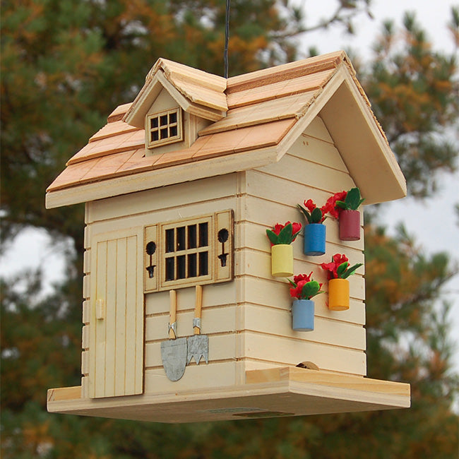 Home Bazaar Potting Shed Bird House & Feeder Kit, Natural