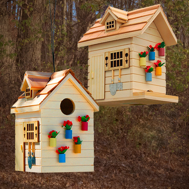 Home Bazaar Potting Shed Bird House & Feeder Kit, Natural