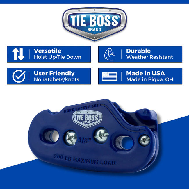 Tie Boss 3/8" Block and Tackles, Blue, Pack of 2