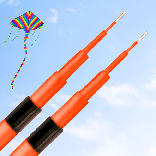Jackite Fiberglass Telescoping Poles, Orange, 31', Pack of 2