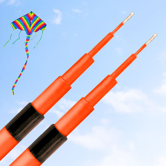 Jackite Fiberglass Telescoping Poles, Orange, 31', Pack of 2