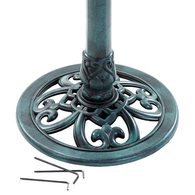 Emerald Standing Bird Bath w/Solar Fountain by Prime Retreat