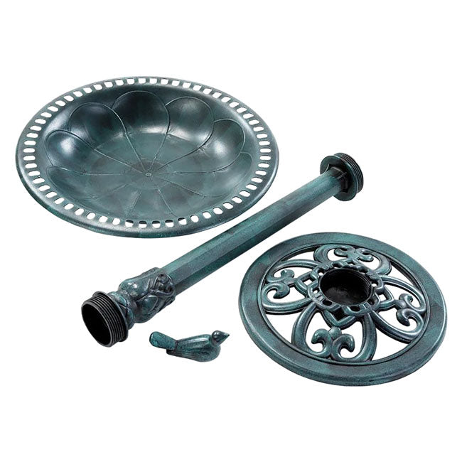 Emerald Standing Bird Bath w/Solar Fountain by Prime Retreat