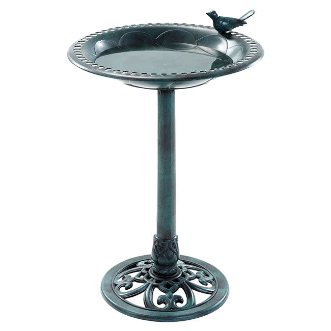 Emerald Standing Bird Bath w/Solar Fountain by Prime Retreat