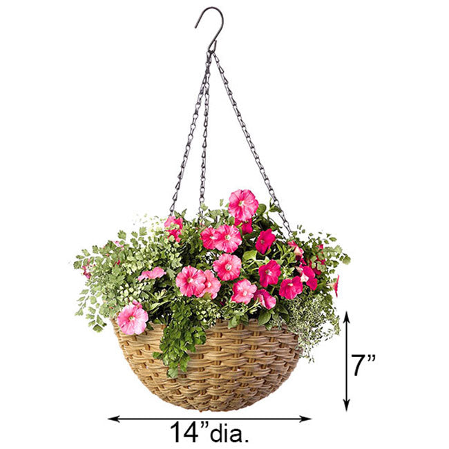 Panacea Woven Resin Hanging Baskets, Wicker, Pack of 6