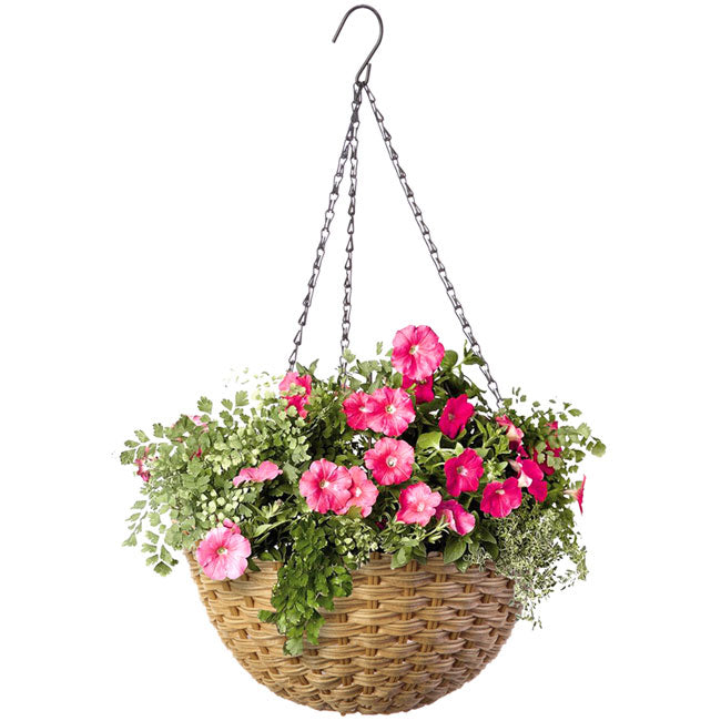 Panacea Woven Resin Hanging Baskets, Wicker, Pack of 6