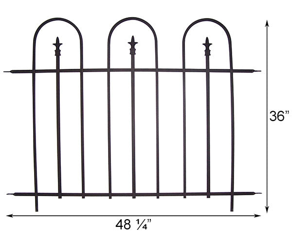 Panacea Triple Arch Garden Fence Sections, 48"W, Pack of 4